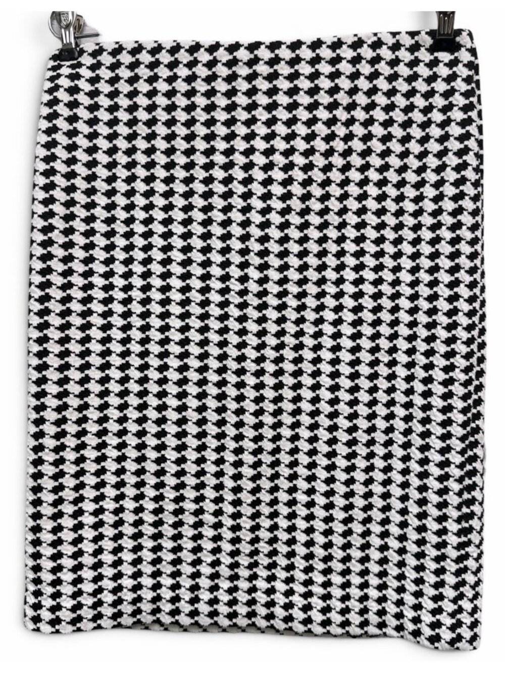 PHILOSOPHY  Pencil Skirt Medium Stretch Knee Length Black Check Career
